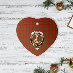 Clan Dewar Tartan Crest Heart Ceramic Ornament IE87 Dewar Tartan Tartan Christmas   