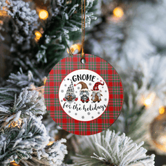 Clan MacBain Tartan Tartan Crest Gnome Round Ceramic Ornament UN75 MacBain Tartan Tartan Christmas   