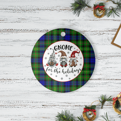 Clan Rollo Tartan Tartan Crest Gnome Round Ceramic Ornament PJ19 Rollo Tartan Tartan Christmas   