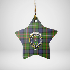 Clan Fergusson Modern Tartan Crest Star Ceramic Ornament CY32 Fergusson Modern Tartan Tartan Christmas   