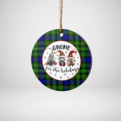 Clan Rollo Tartan Tartan Crest Gnome Round Ceramic Ornament PJ19 Rollo Tartan Tartan Christmas   