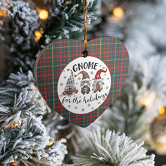 Clan MacKintosh Hunting Modern Tartan Tartan Crest Gnome Heart Ceramic Ornament EP96 MacKintosh Hunting Modern Tartan Tartan Christmas   