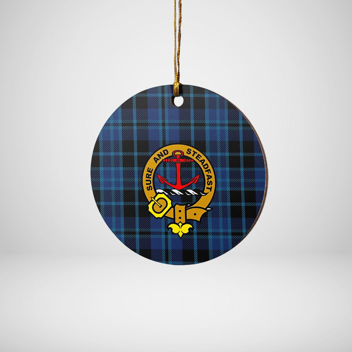 Clan Clark 2 Tartan Crest Round Ceramic Ornament SI21 Clark 2 Tartan Tartan Christmas   