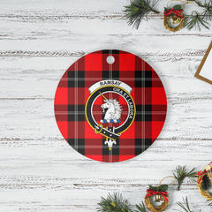 Clan Ramsay Modern Tartan Crest Round Ceramic Ornament UA91 Ramsay Modern Tartan Tartan Christmas   