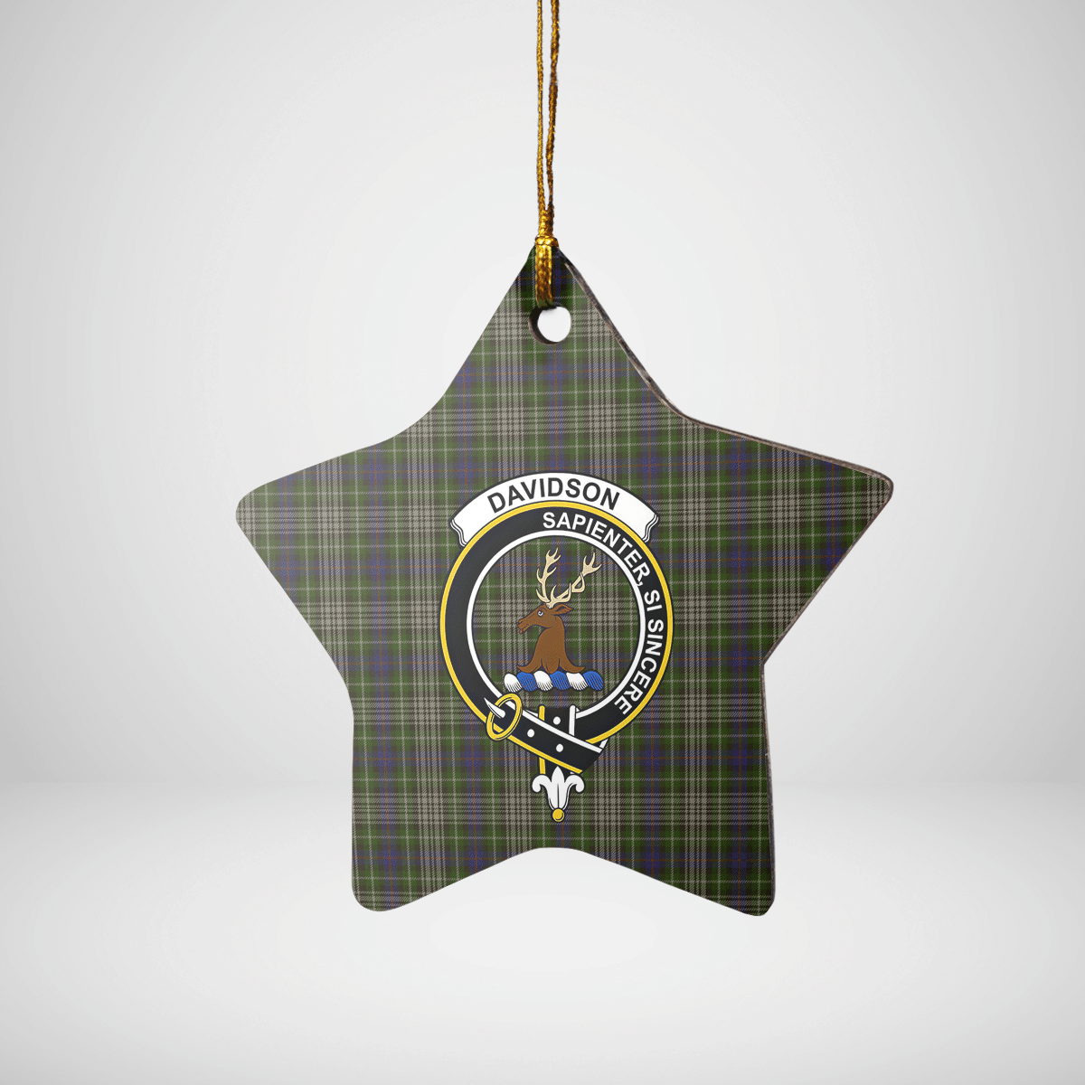 Clan Davidson Tulloch Dress Tartan Crest Star Ceramic Ornament DT17 Davidson Tulloch Dress Tartan Tartan Christmas   