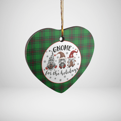 Clan Lundin Tartan Tartan Crest Gnome Heart Ceramic Ornament LW45 Lundin Tartan Tartan Christmas   