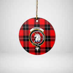 Clan Ramsay Modern Tartan Crest Round Ceramic Ornament UA91 Ramsay Modern Tartan Tartan Christmas   