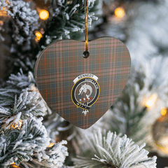 Clan Kennedy Weathered Tartan Crest Heart Ceramic Ornament BZ29 Kennedy Weathered Tartan Tartan Christmas   