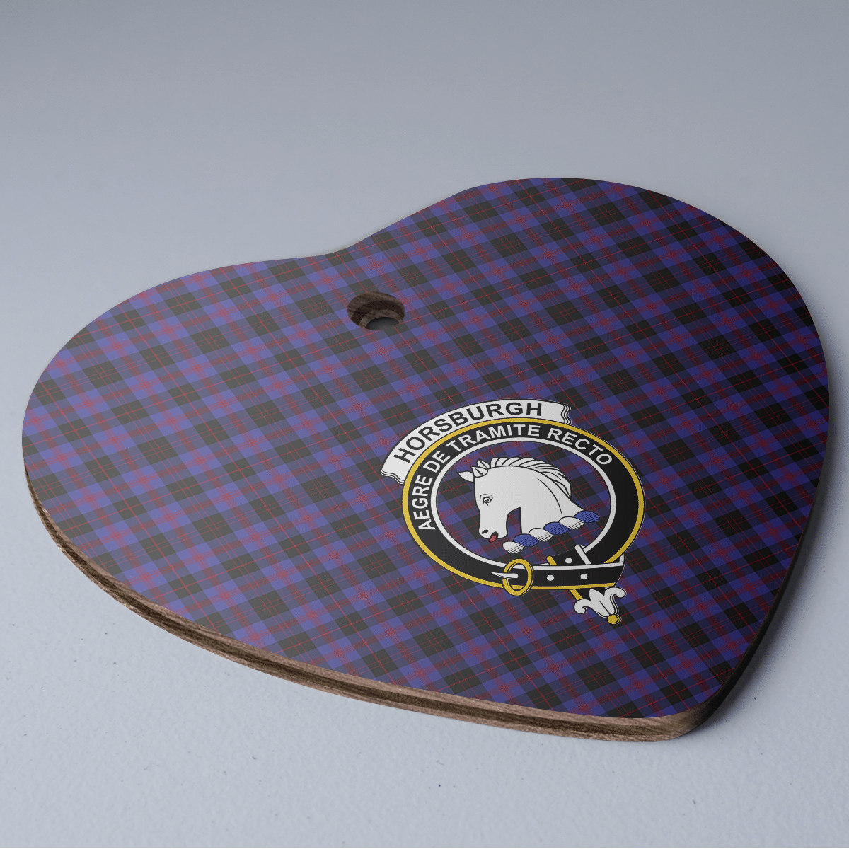 Clan Horsburgh Tartan Crest Heart Ceramic Ornament OU70 Horsburgh Tartan Tartan Christmas   