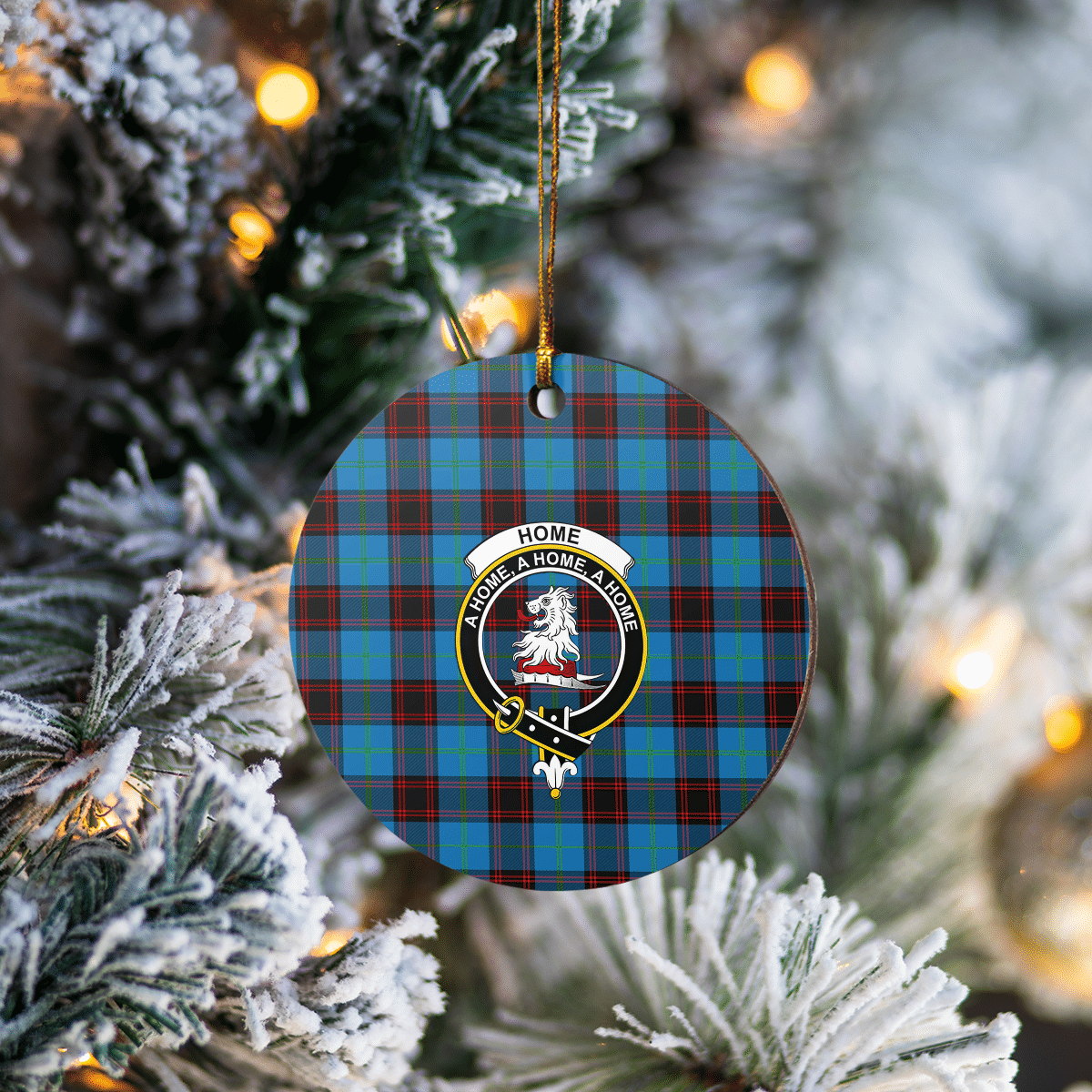 Clan Home Ancient Tartan Crest Round Ceramic Ornament CJ78 Home Ancient Tartan Tartan Christmas   