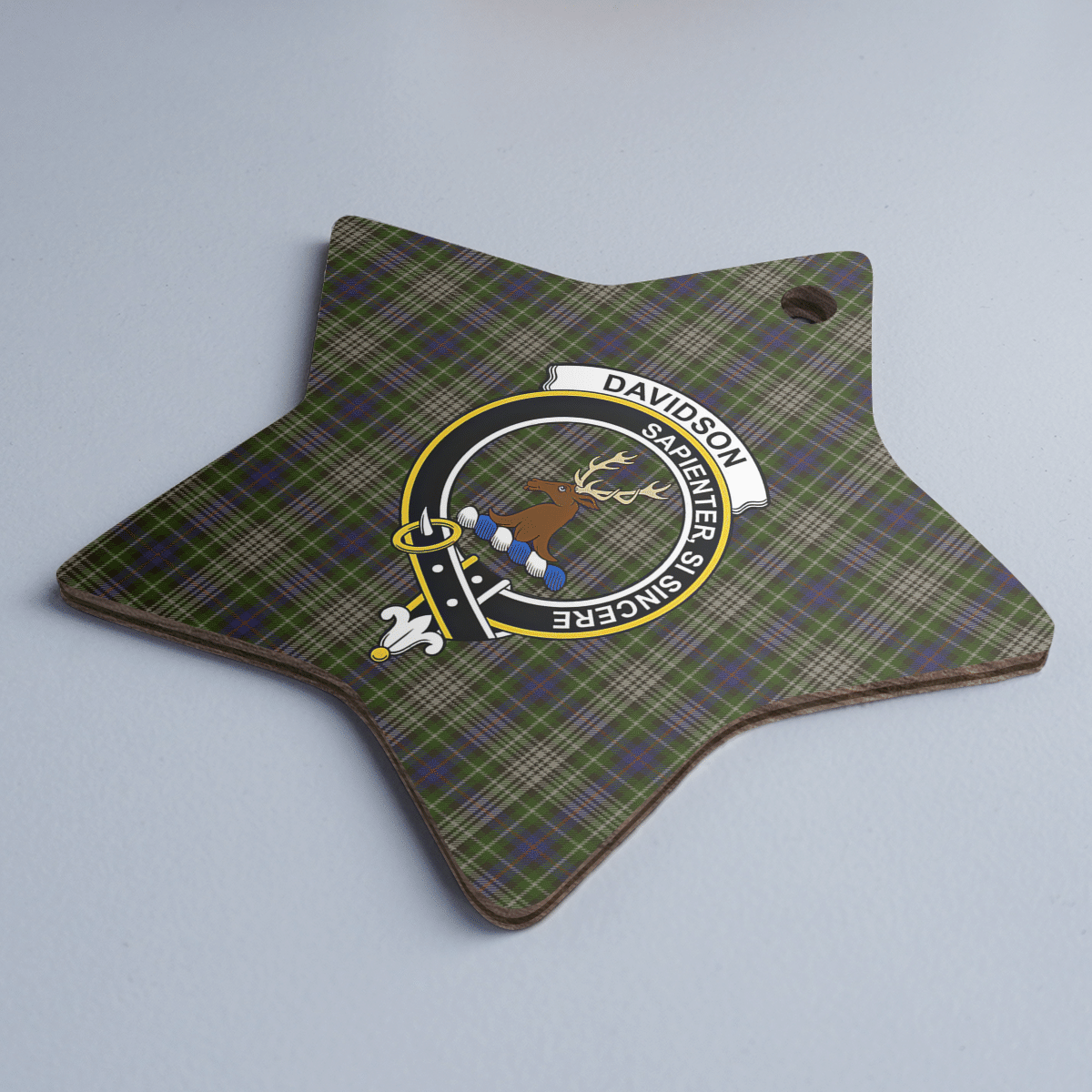 Clan Davidson Tulloch Dress Tartan Crest Star Ceramic Ornament DT17 Davidson Tulloch Dress Tartan Tartan Christmas   