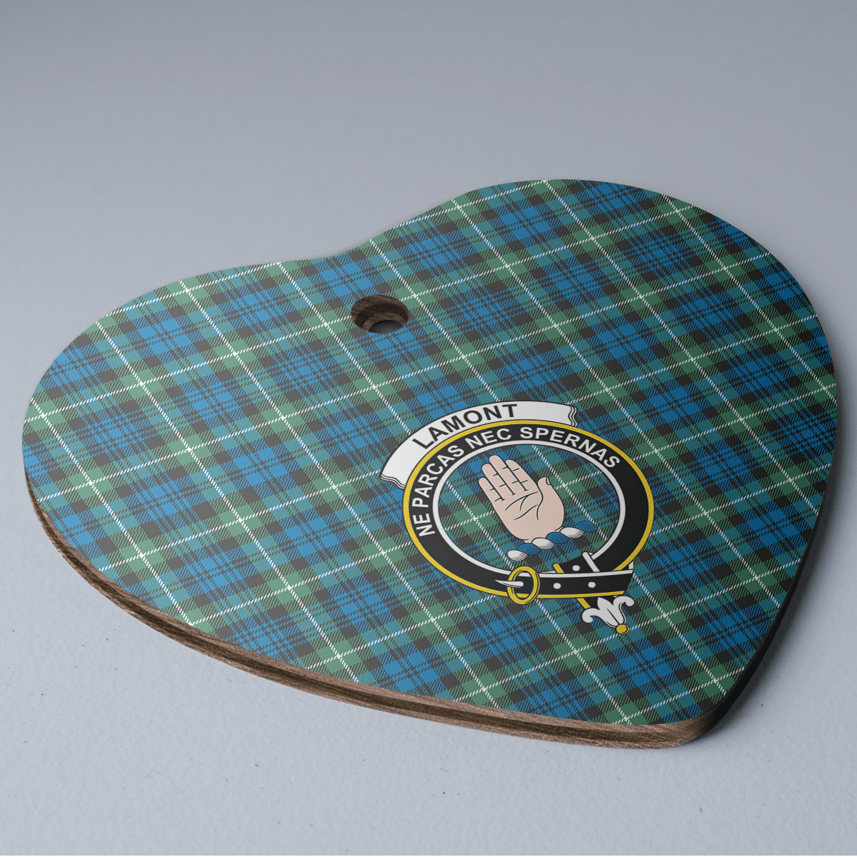 Clan Lamont Ancient Tartan Crest Heart Ceramic Ornament VP29 Lamont Ancient Tartan Tartan Christmas   