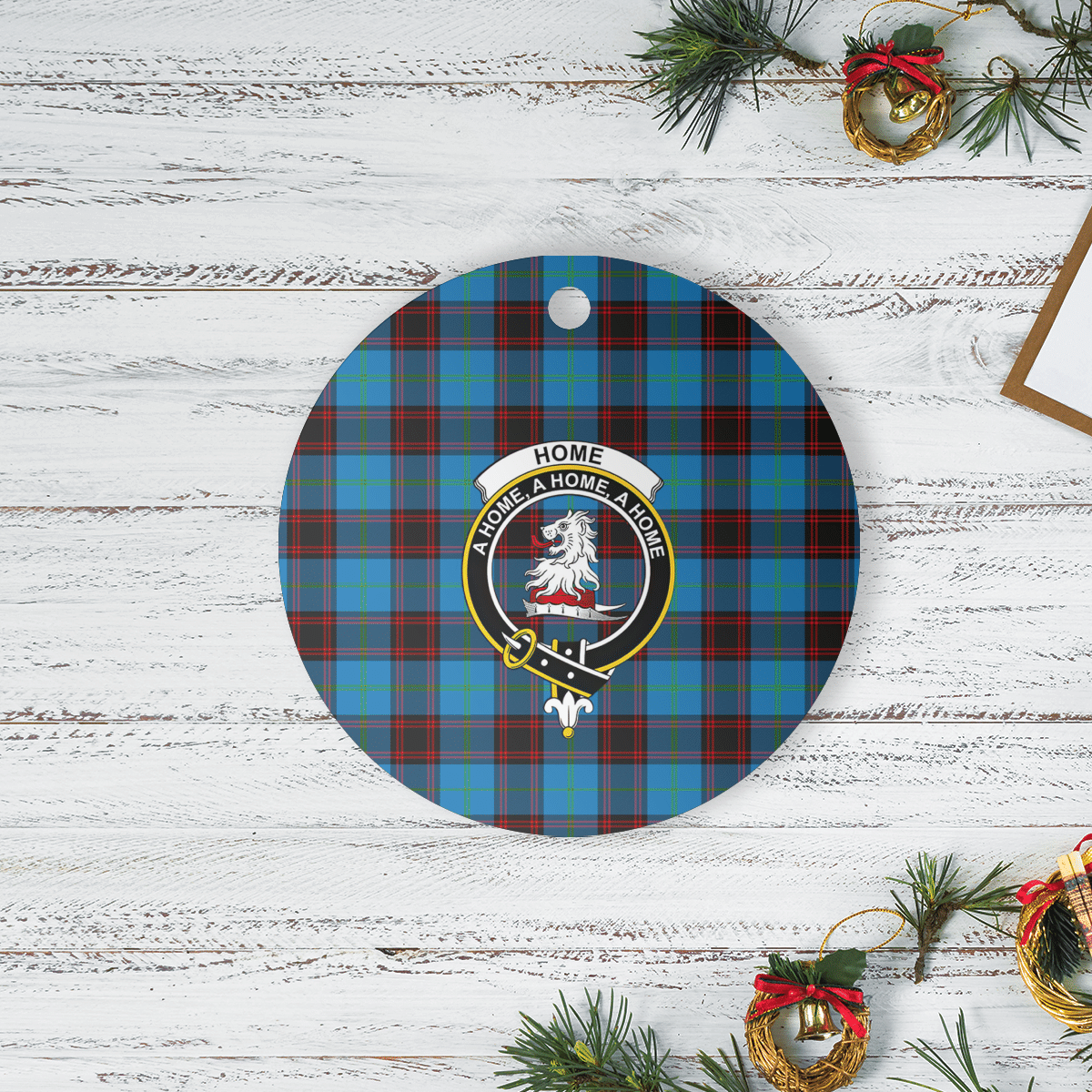 Clan Home Ancient Tartan Crest Round Ceramic Ornament CJ78 Home Ancient Tartan Tartan Christmas   