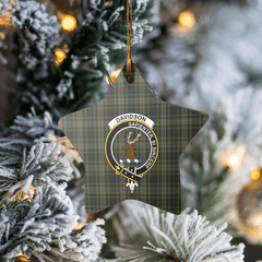 Clan Davidson Tulloch Dress Tartan Crest Star Ceramic Ornament DT17 Davidson Tulloch Dress Tartan Tartan Christmas   