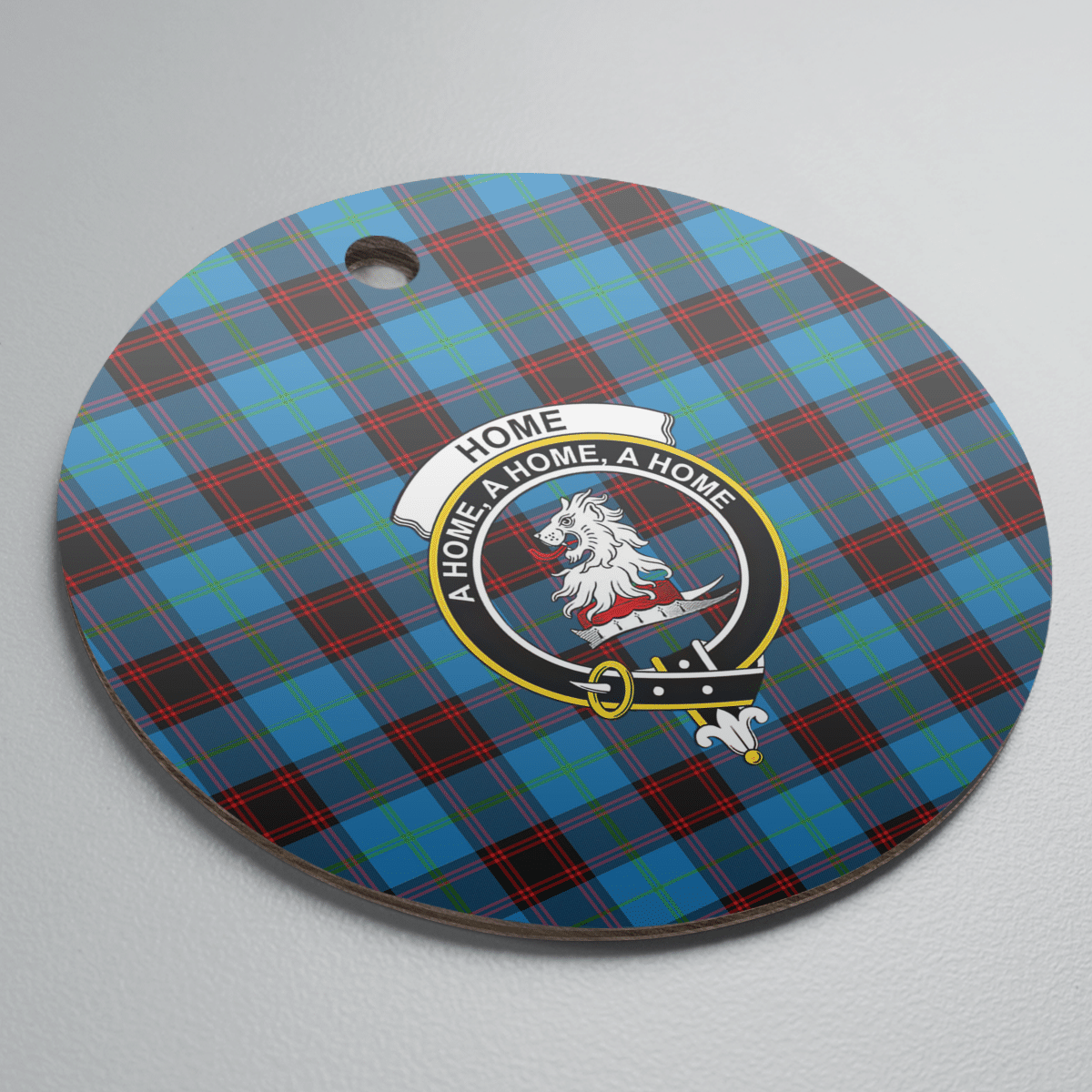 Clan Home Ancient Tartan Crest Round Ceramic Ornament CJ78 Home Ancient Tartan Tartan Christmas   