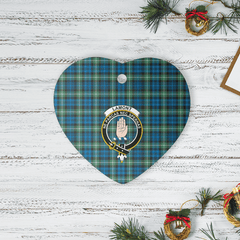 Clan Lamont Ancient Tartan Crest Heart Ceramic Ornament VP29 Lamont Ancient Tartan Tartan Christmas   