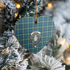 Clan Lamont Ancient Tartan Crest Heart Ceramic Ornament VP29 Lamont Ancient Tartan Tartan Christmas   