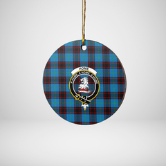 Clan Home Ancient Tartan Crest Round Ceramic Ornament CJ78 Home Ancient Tartan Tartan Christmas   