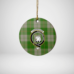 Clan Cunningham Dress Green Dancers Tartan Crest Round Ceramic Ornament WJ84 Cunningham Dress Green Dancers Tartan Tartan Christmas   