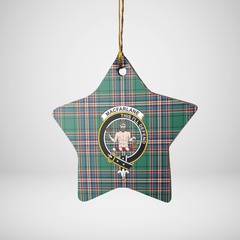 Clan MacFarlane Hunting Ancient Tartan Crest Star Ceramic Ornament KS25 MacFarlane Hunting Ancient Tartan Tartan Christmas   