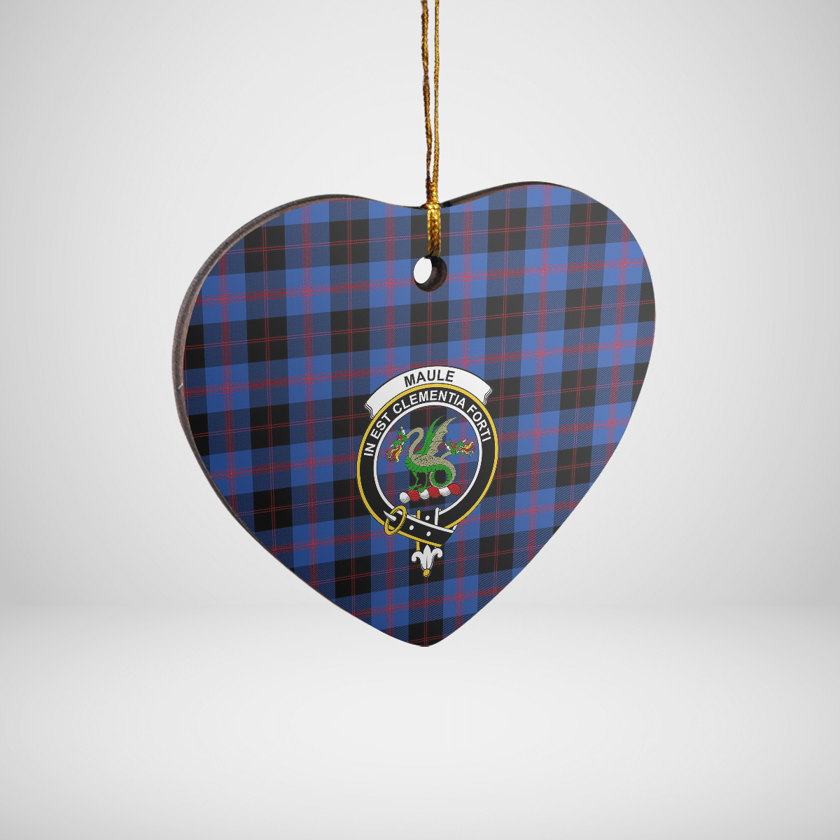 Clan Maule Tartan Crest Heart Ceramic Ornament FP29 Maule Tartan Tartan Christmas   