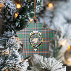 Clan MacFarlane Hunting Ancient Tartan Crest Star Ceramic Ornament KS25 MacFarlane Hunting Ancient Tartan Tartan Christmas   