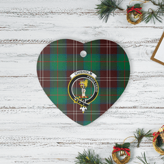 Clan Chisholm Hunting Ancient Tartan Crest Heart Ceramic Ornament NV50 Chisholm Hunting Ancient Tartan Tartan Christmas   