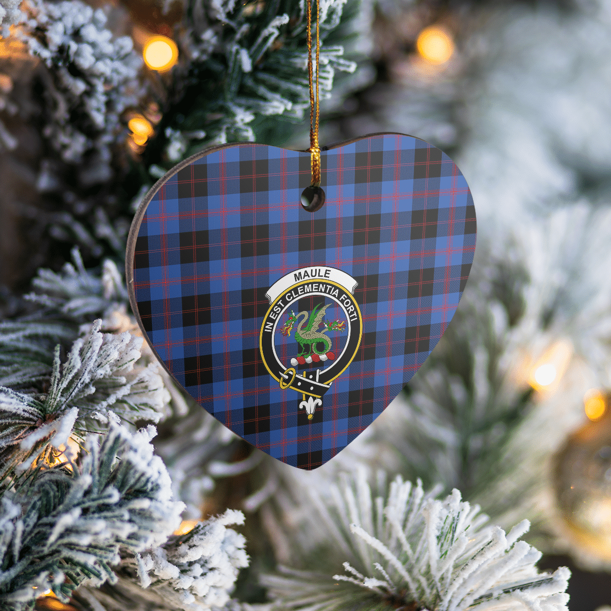 Clan Maule Tartan Crest Heart Ceramic Ornament FP29 Maule Tartan Tartan Christmas   