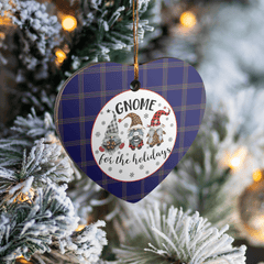 Clan Crichton Tartan Tartan Crest Gnome Heart Ceramic Ornament VF29 Crichton Tartan Tartan Christmas   