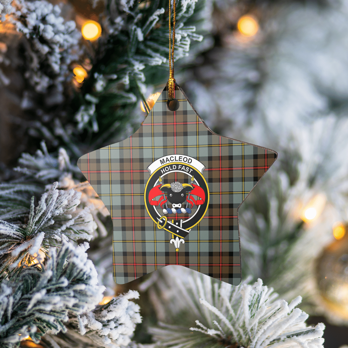 Clan MacLeod of Harris Weathered Tartan Crest Star Ceramic Ornament IC53 MacLeod of Harris Weathered Tartan Tartan Christmas   