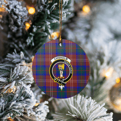 Clan Chisholm Hunting Modern Tartan Crest Round Ceramic Ornament ZA86 Chisholm Hunting Modern Tartan Tartan Christmas   