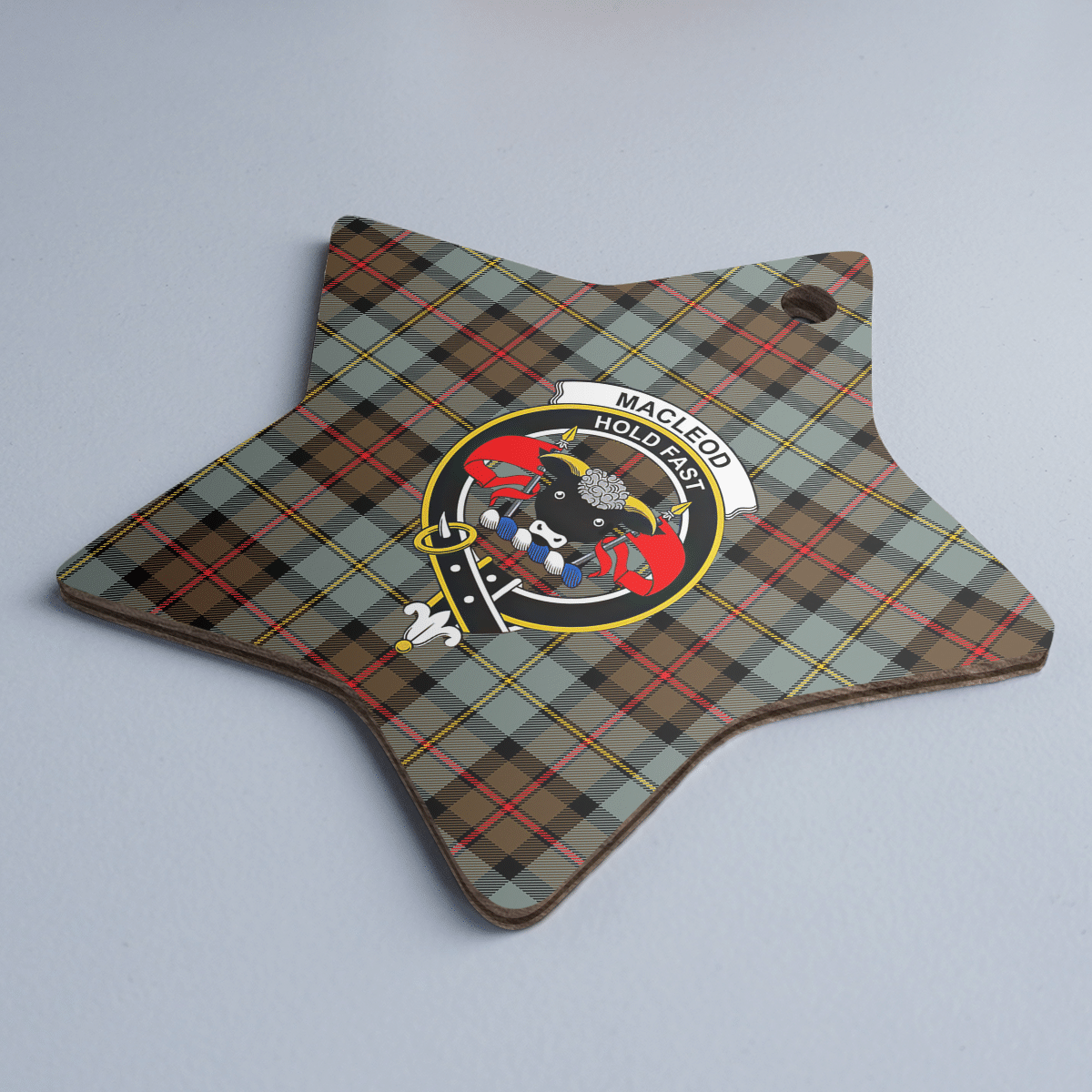 Clan MacLeod of Harris Weathered Tartan Crest Star Ceramic Ornament IC53 MacLeod of Harris Weathered Tartan Tartan Christmas   