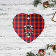 Clan Fraser Lovat Modern Tartan Crest Heart Ceramic Ornament QV15 Fraser Lovat Modern Tartan Tartan Christmas   