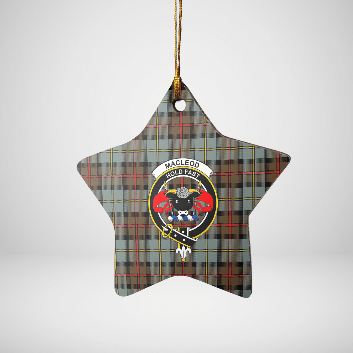 Clan MacLeod of Harris Weathered Tartan Crest Star Ceramic Ornament IC53 MacLeod of Harris Weathered Tartan Tartan Christmas   