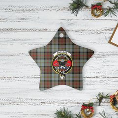 Clan MacLeod of Harris Weathered Tartan Crest Star Ceramic Ornament IC53 MacLeod of Harris Weathered Tartan Tartan Christmas   