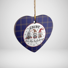 Clan Crichton Tartan Tartan Crest Gnome Heart Ceramic Ornament VF29 Crichton Tartan Tartan Christmas   