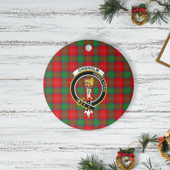 Clan Chisholm Tartan Crest Round Ceramic Ornament YC23 Chisholm Tartan Tartan Christmas   