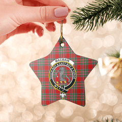 Clan MacBain Tartan Crest Star Ceramic Ornament GQ35 MacBain Tartan Tartan Christmas   