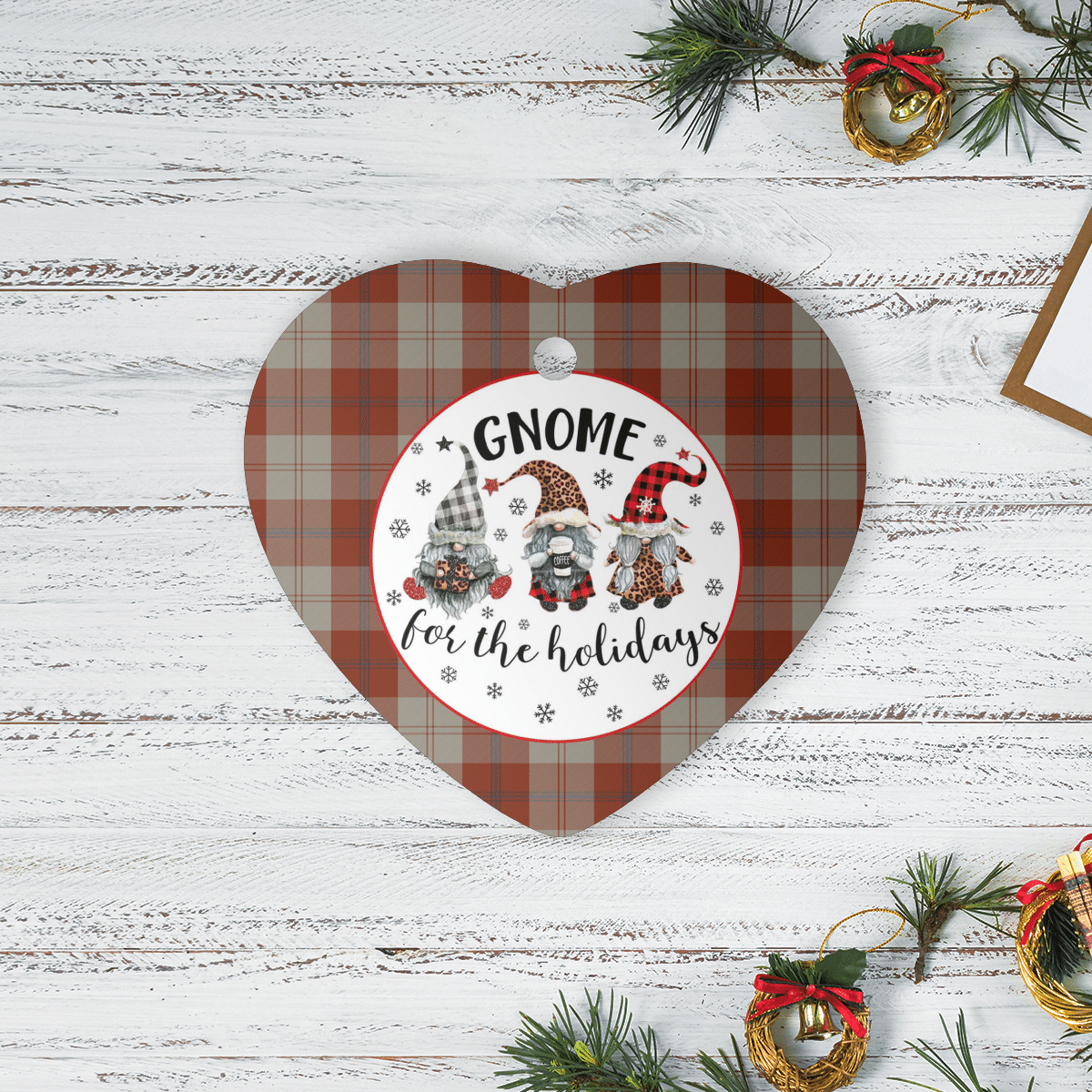 Clan Davidson Dress Dancers Tartan Tartan Crest Gnome Heart Ceramic Ornament NG90 Davidson Dress Dancers Tartan Tartan Christmas   