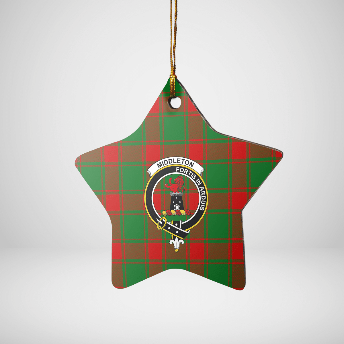 Clan Middleton Modern Tartan Crest Star Ceramic Ornament HD96 Middleton Modern Tartan Tartan Christmas   