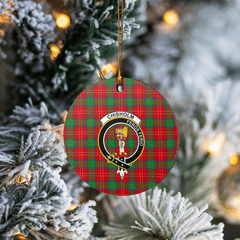 Clan Chisholm Tartan Crest Round Ceramic Ornament YC23 Chisholm Tartan Tartan Christmas   