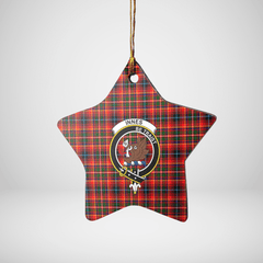 Clan Innes Modern Tartan Crest Star Ceramic Ornament CH39 Innes Modern Tartan Tartan Christmas   