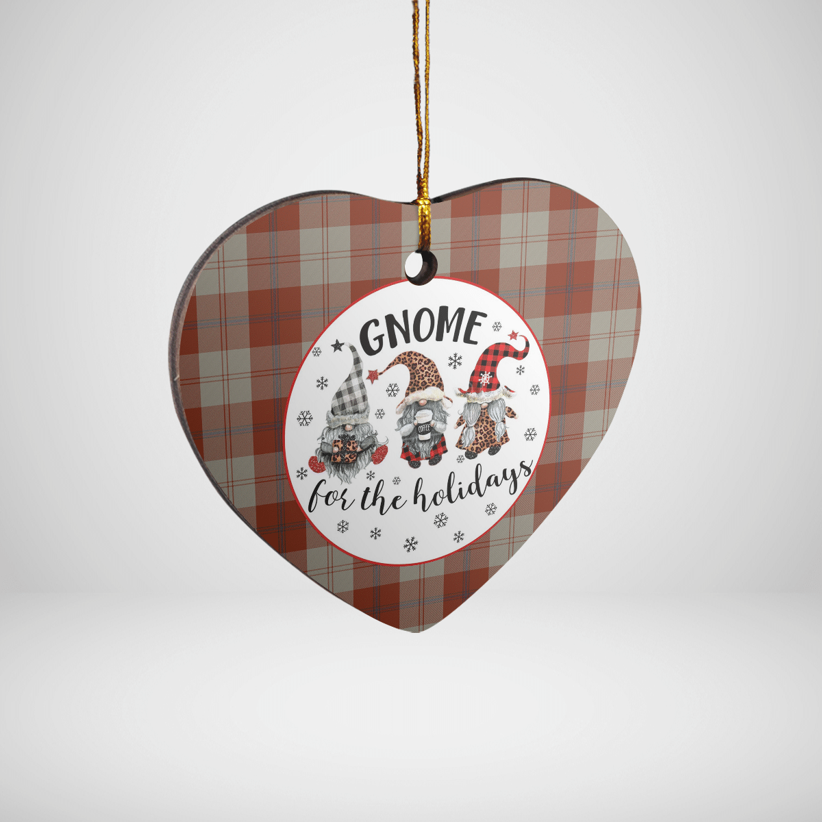 Clan Davidson Dress Dancers Tartan Tartan Crest Gnome Heart Ceramic Ornament NG90 Davidson Dress Dancers Tartan Tartan Christmas   