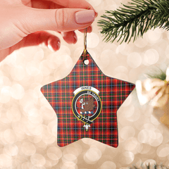 Clan Innes Modern Tartan Crest Star Ceramic Ornament CH39 Innes Modern Tartan Tartan Christmas   