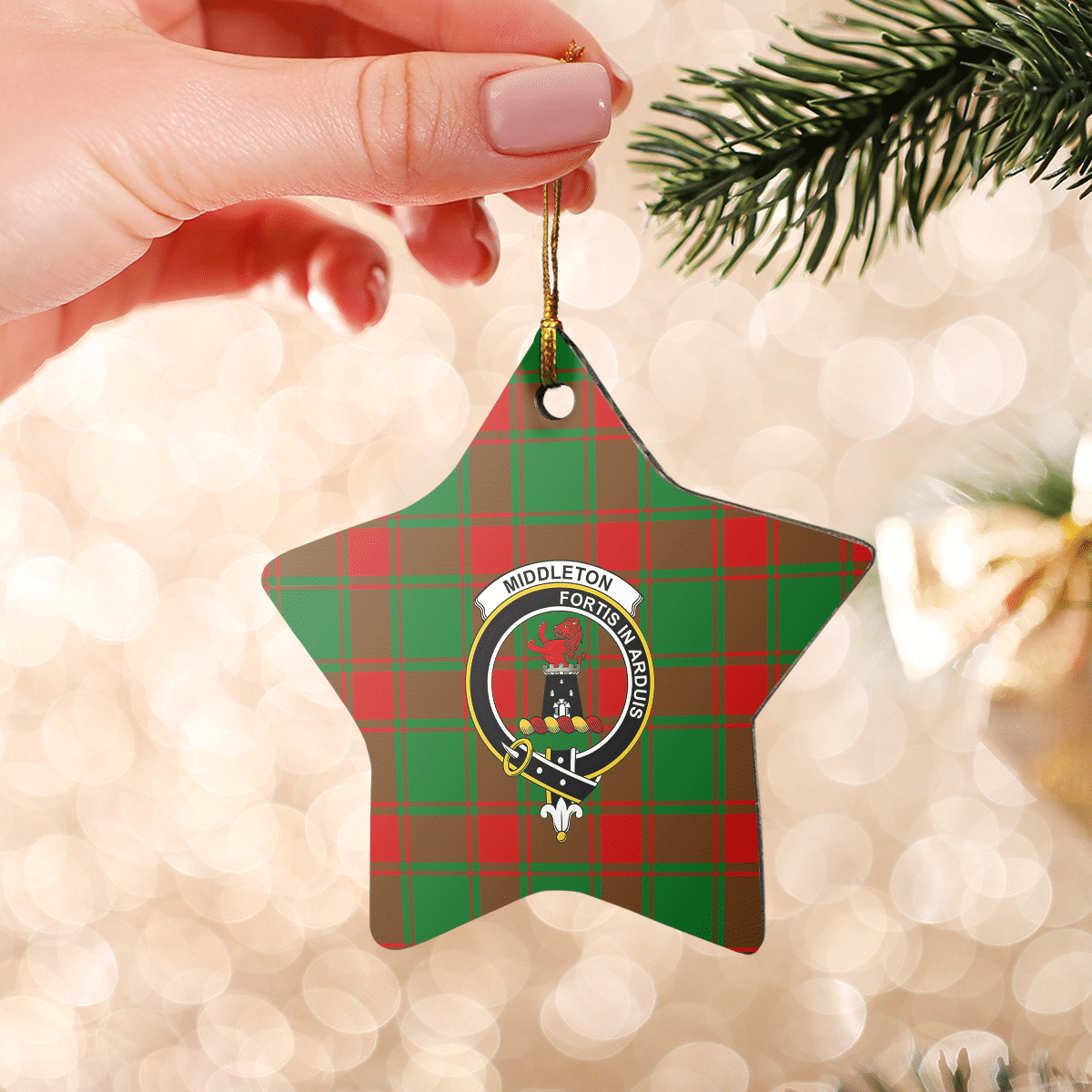 Clan Middleton Modern Tartan Crest Star Ceramic Ornament HD96 Middleton Modern Tartan Tartan Christmas   