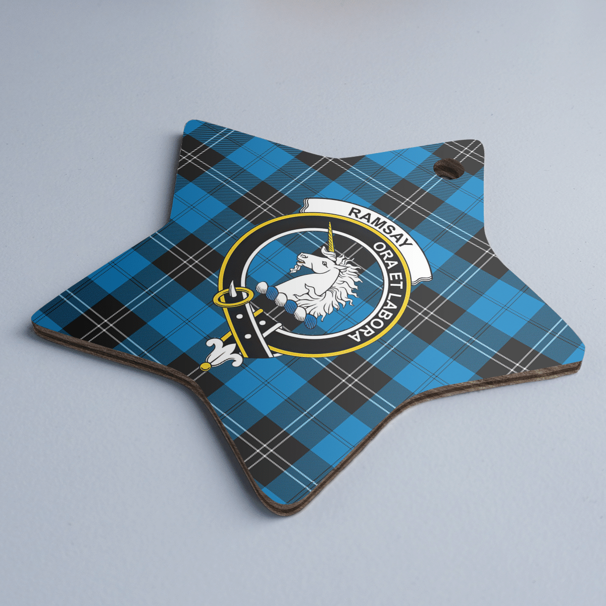 Clan Ramsay Blue Ancient Tartan Crest Star Ceramic Ornament KH14 Ramsay Blue Ancient Tartan Tartan Christmas   