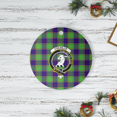 Clan Colville Tartan Crest Round Ceramic Ornament AA55 Colville Tartan Tartan Christmas   