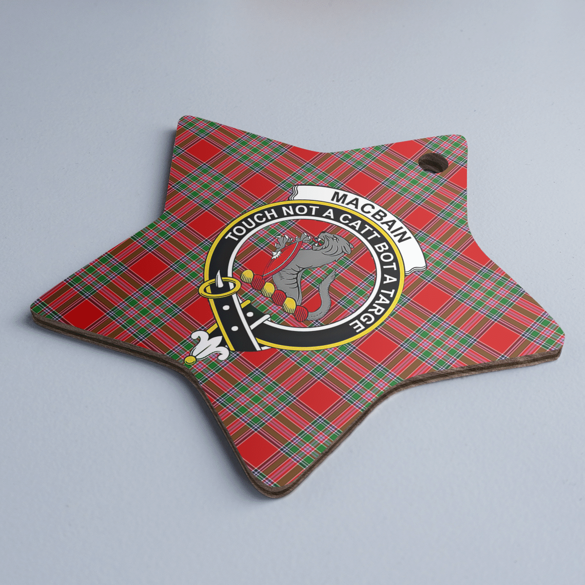 Clan MacBain Tartan Crest Star Ceramic Ornament GQ35 MacBain Tartan Tartan Christmas   