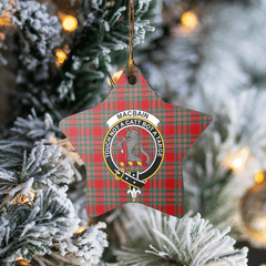 Clan MacBain Tartan Crest Star Ceramic Ornament GQ35 MacBain Tartan Tartan Christmas   