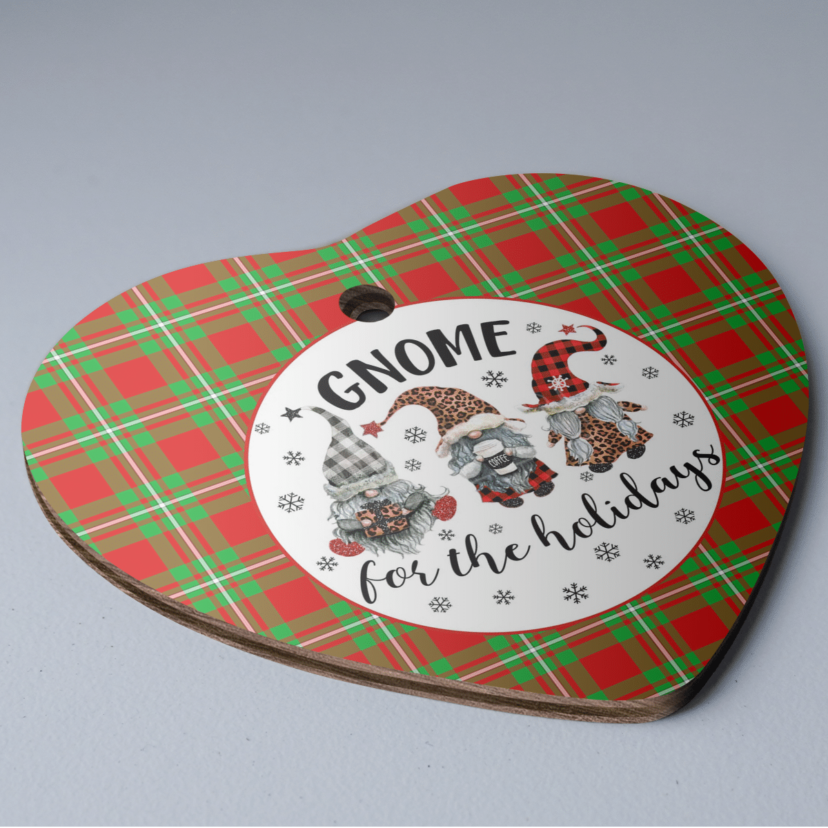 Clan Grierson Tartan Tartan Crest Gnome Heart Ceramic Ornament UE52 Grierson Tartan Tartan Christmas   